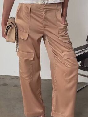 Noli Shop Milan Satin Cargo Pants in Gold and Espresso. 2 for one